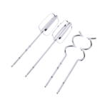خلاط يدوي ايه تي سي / 5 سرعات + تربو / مضرب بيض + خطافات عجين /400280 واط / أبيض (H-HM651) - الصورة 4