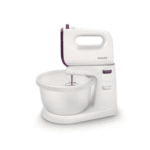 خلاط فيليبس مع وعاء , 5 سرعات + تربو , وعاء سعة 3 لتر , مضرب سلكي + خطافات عجين , 450 وات , بنفسجي (HR3745 , 11)