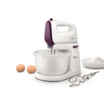 ⁦خلاط فيليبس مع وعاء , 5 سرعات + تربو , وعاء سعة 3 لتر , مضرب سلكي + خطافات عجين , 450 وات , بنفسجي (HR3745 , 11)⁩ - الصورة ⁦2⁩