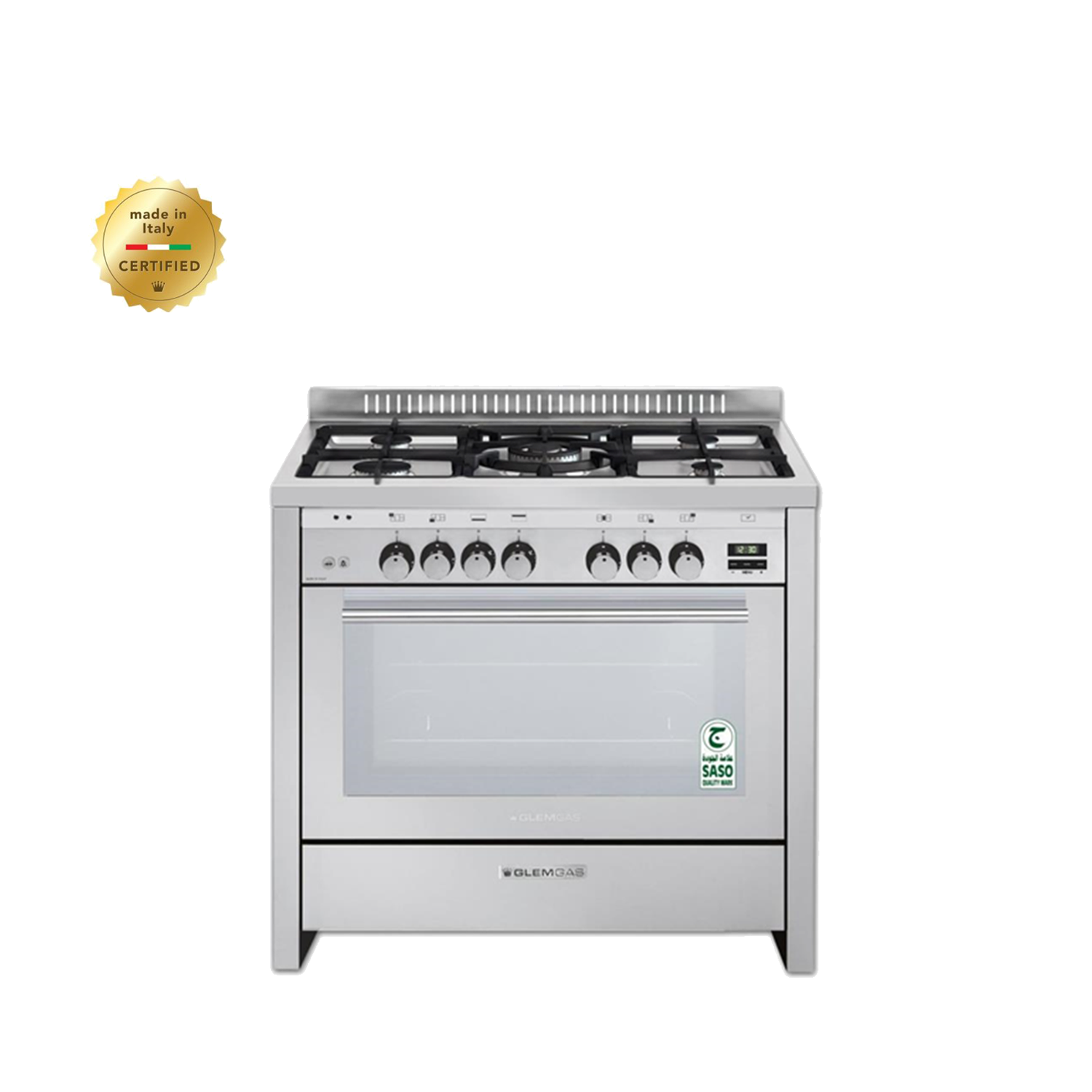 HT967GIFSMF00-1.png فرن غاز جليم جاز , 5عيون , 60*90 سم , امان كامل , مروحة , ستيل , شاشة ديجيتال(تحميل عالي) - (HT967GIFSMF) - الصورة 1