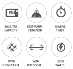 فرن كهربائي نيكاي,100لتر,2700وات - (NT1001RCAX1) - الصورة 3