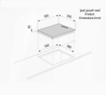 ⁦موقد بلت ان كهرباء جليم جاز,60سم,حجر,4 عين - (P6LE0I)⁩ - الصورة ⁦2⁩