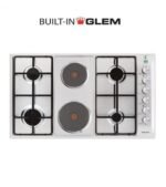 مسطح بلت ان غاز+كهرباء جليم جاز,90سم,4 عين غاز + 2 عين كهرباء - (P9LVCI)
