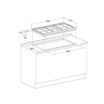 ⁦موقد بلت ان غاز اريستون , 90سم , 5 عين , قواعد حديد زهر - (PK951TGHSA)⁩ - الصورة ⁦2⁩