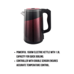 غلايه كهربائية رويال, استيل ,1.8 لتر ,احمر- اسود,1500وات - (RA-EK1856) - Image 3