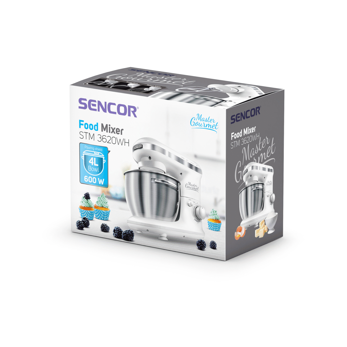 عجانة سينكور , وعاء 4 لتر, 6 سرعات , 600وات , ابيض - (STM 3620WH) - Image 11