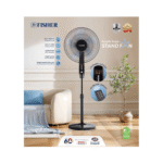 مروحة ستاند فيشر , 5 شفرات بلاستيك ,ريموت كنترول, 3 سرعات , اسود , 55 وات - (FFS-R5B3S)