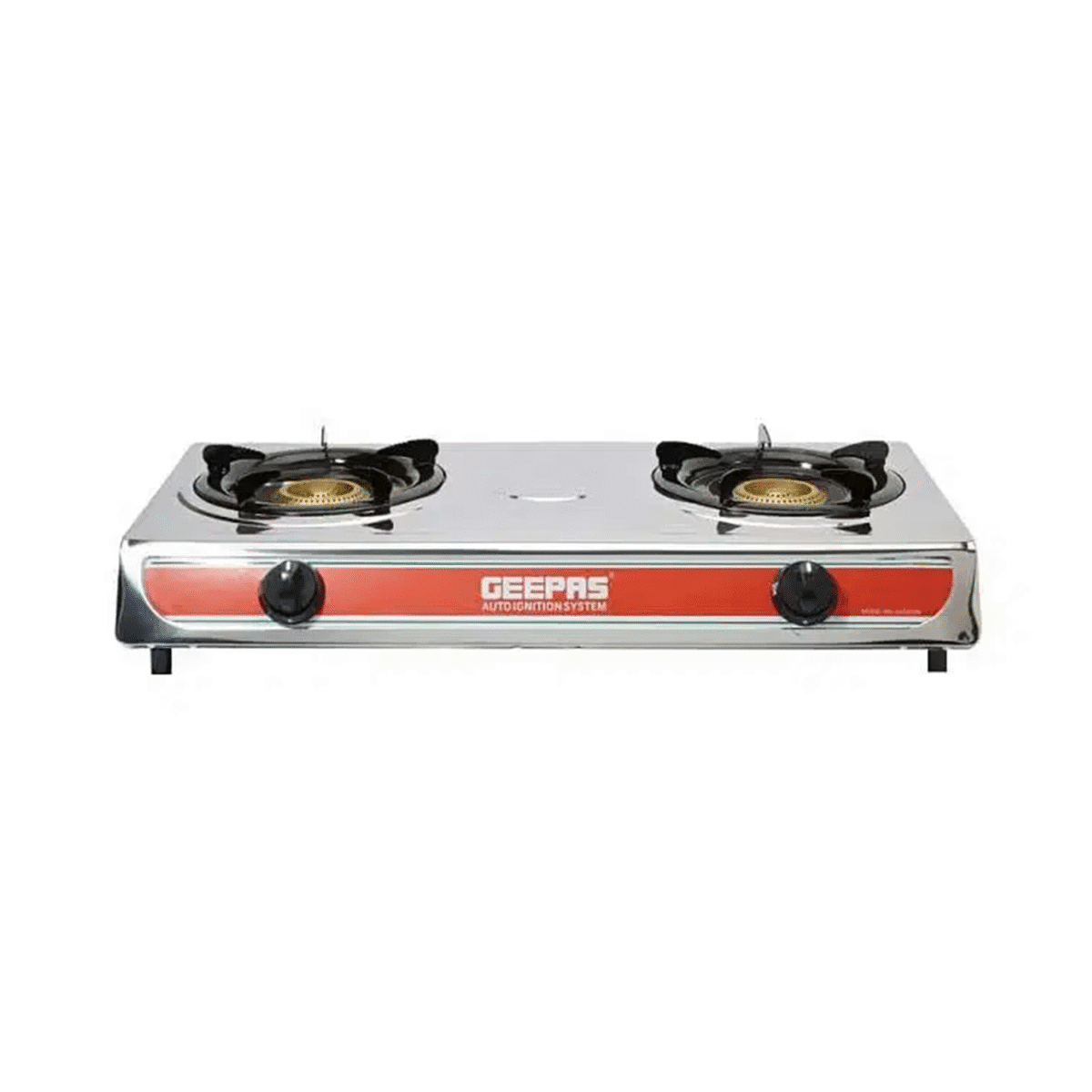 طباخ غاز طاولة جيباس , 2 عين , اشعال ذاتي , ستانلس ستيل-برتقالي- (GK5605) - Image 1