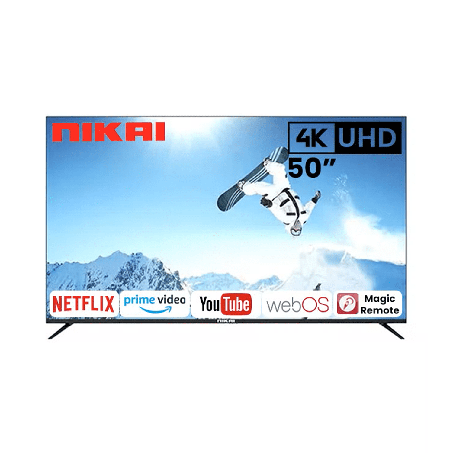 nikai-50-tv-uhd-webos-4k-smart-frameless-design-2usb-3hdmi-nik50meu4stn.png (NIK85MEU4STN) - شاشة نيكاي 85بوصة الترا (ويب او اس) , سمارت , تصميم إطار نحيف , 2يو اس بي , 3 اتش دي ام اي - الصورة 1