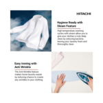 غسالة فول اوتومايك هيتاشى , تحميل امامي , 16 برنامج , 10.5 كجم غسيل ,7 كجم تجفيف, فضي- (‎‎BD-D1054HVOW) - Image 5