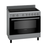 فرن غاز بوش كهرباء سيراميك,5عيون,90*60 سم,9 برامج ,ستيل - (HKJ190859M)