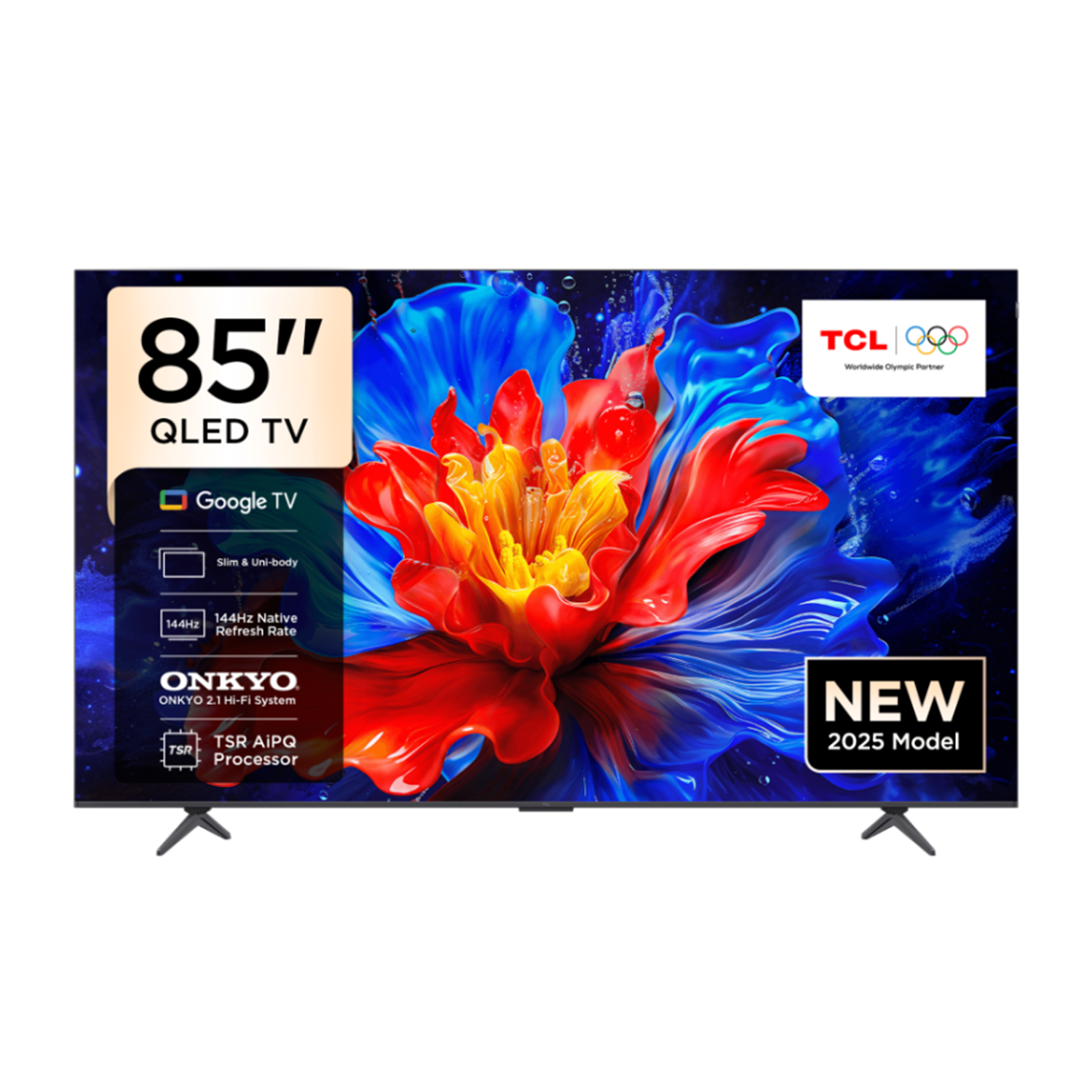 85P8K0000000 شاشة تي سي ال 85 كيوليد, جوجل تي في , سمارت , 1يو اس بي , 4اتش دي ام اي - (85P8K) - Image 1