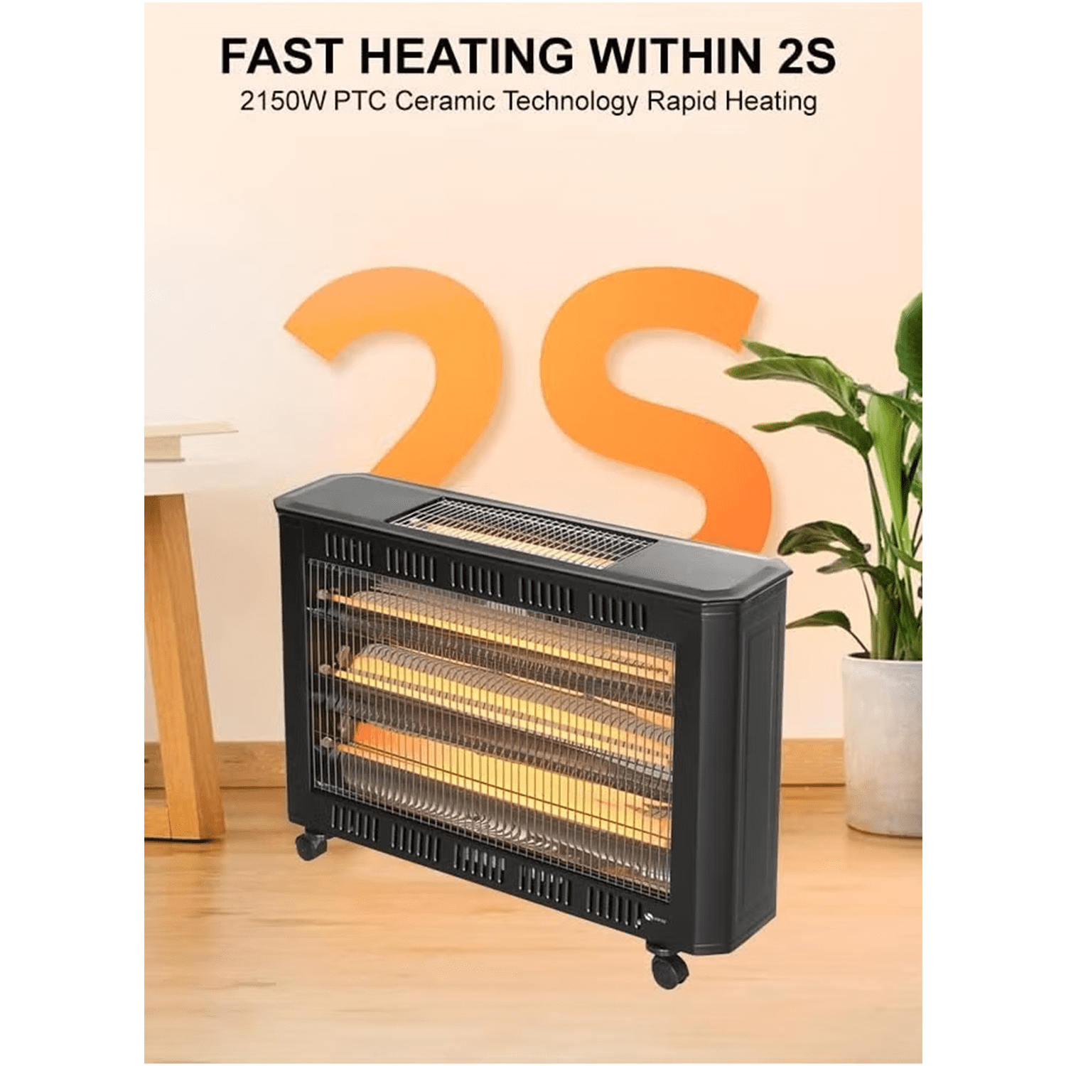 دفاية كهربائية ساراي, ترموستات قابل للتعديل ,4 شمعة,كفرات,2150 واط - (WHT6040) - الصورة 2