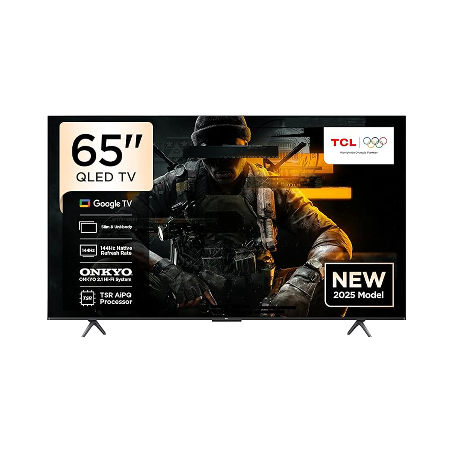 شاشة تي سي ال 65 كيوليد, جوجل تي في , سمارت , 1يو اس بي , 4اتش دي ام اي - (65P8K)