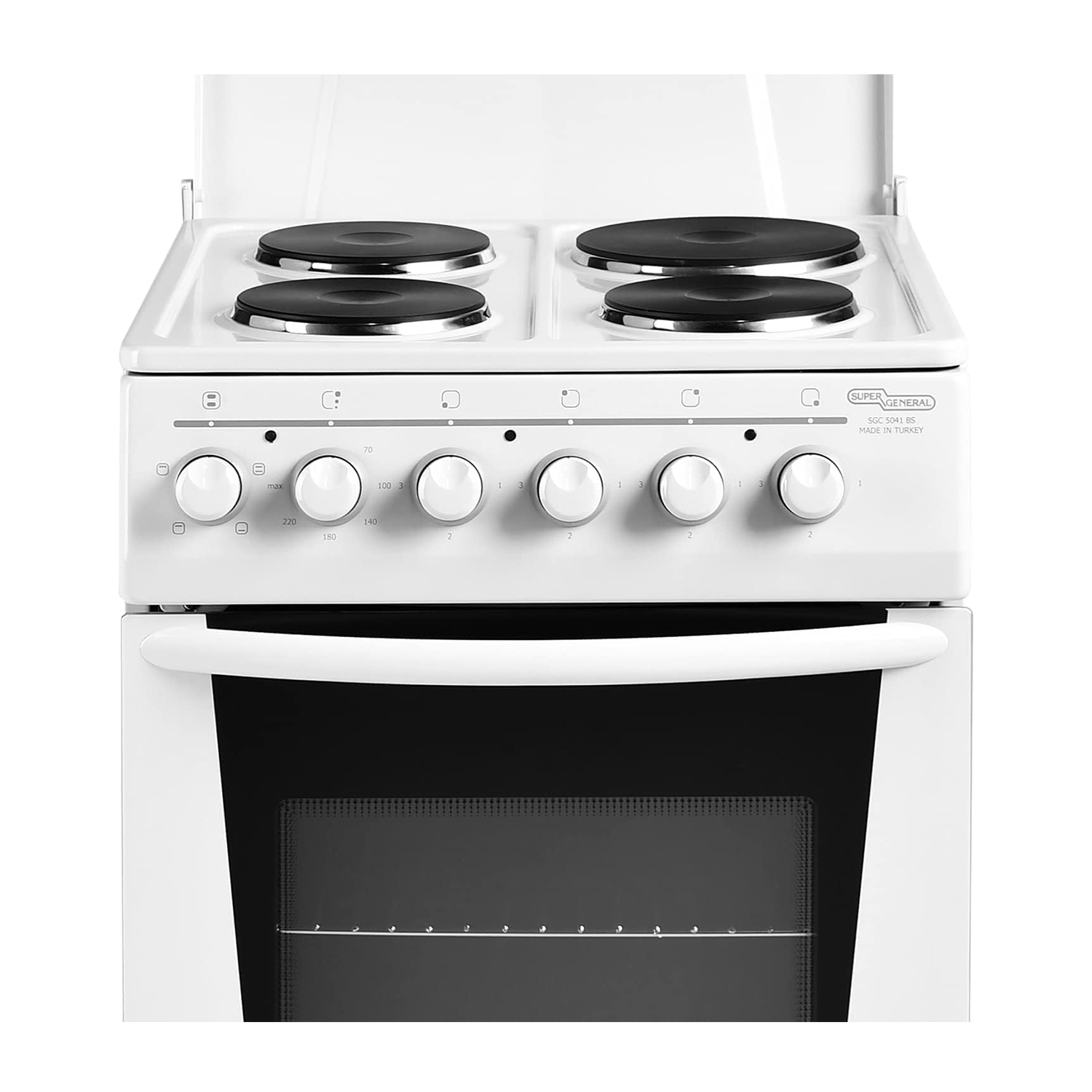 فرن كهرباء سوبر جنرال, 4 عيون , 50*50 سم , ابيض- (KSGC5041BS) - الصورة 4