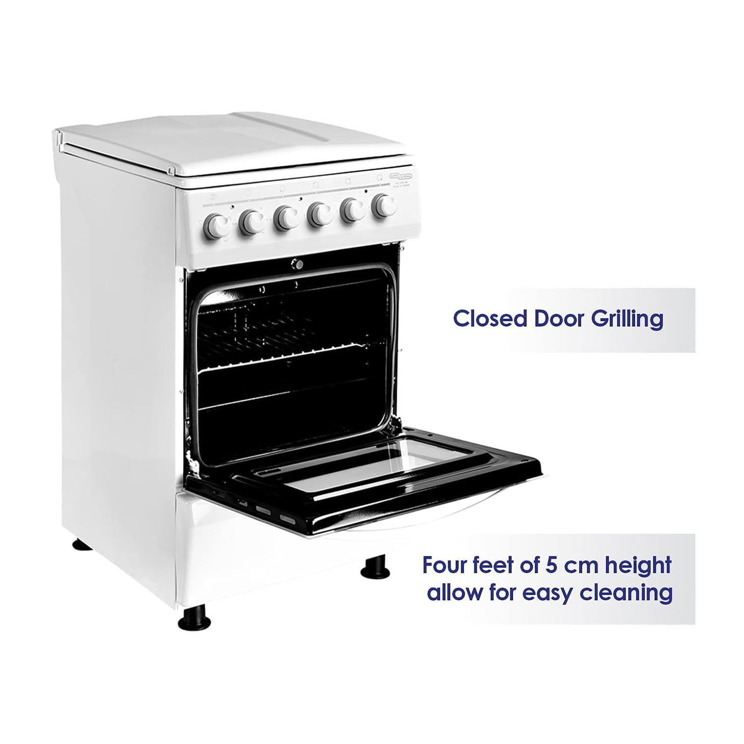 فرن كهرباء سوبر جنرال, 4 عيون , 50*50 سم , ابيض- (KSGC5041BS) - الصورة 5